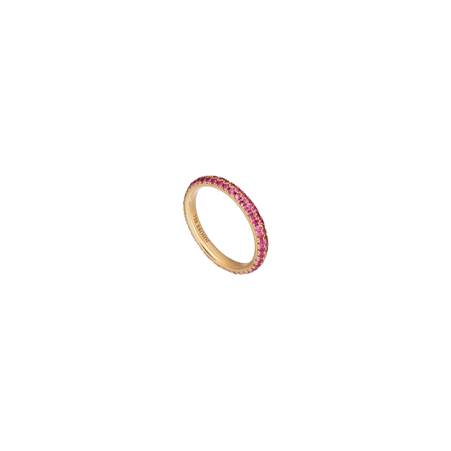 Dainty Pavé Ring / Pink sapphire