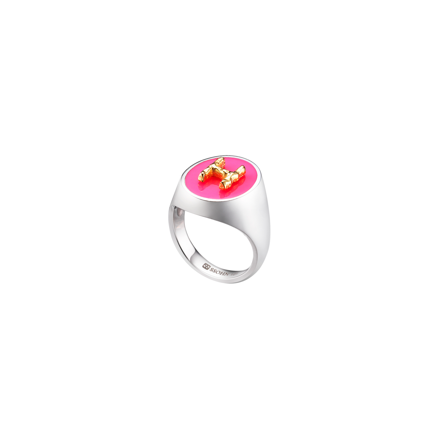 Silver Initial Ring / Epoxy