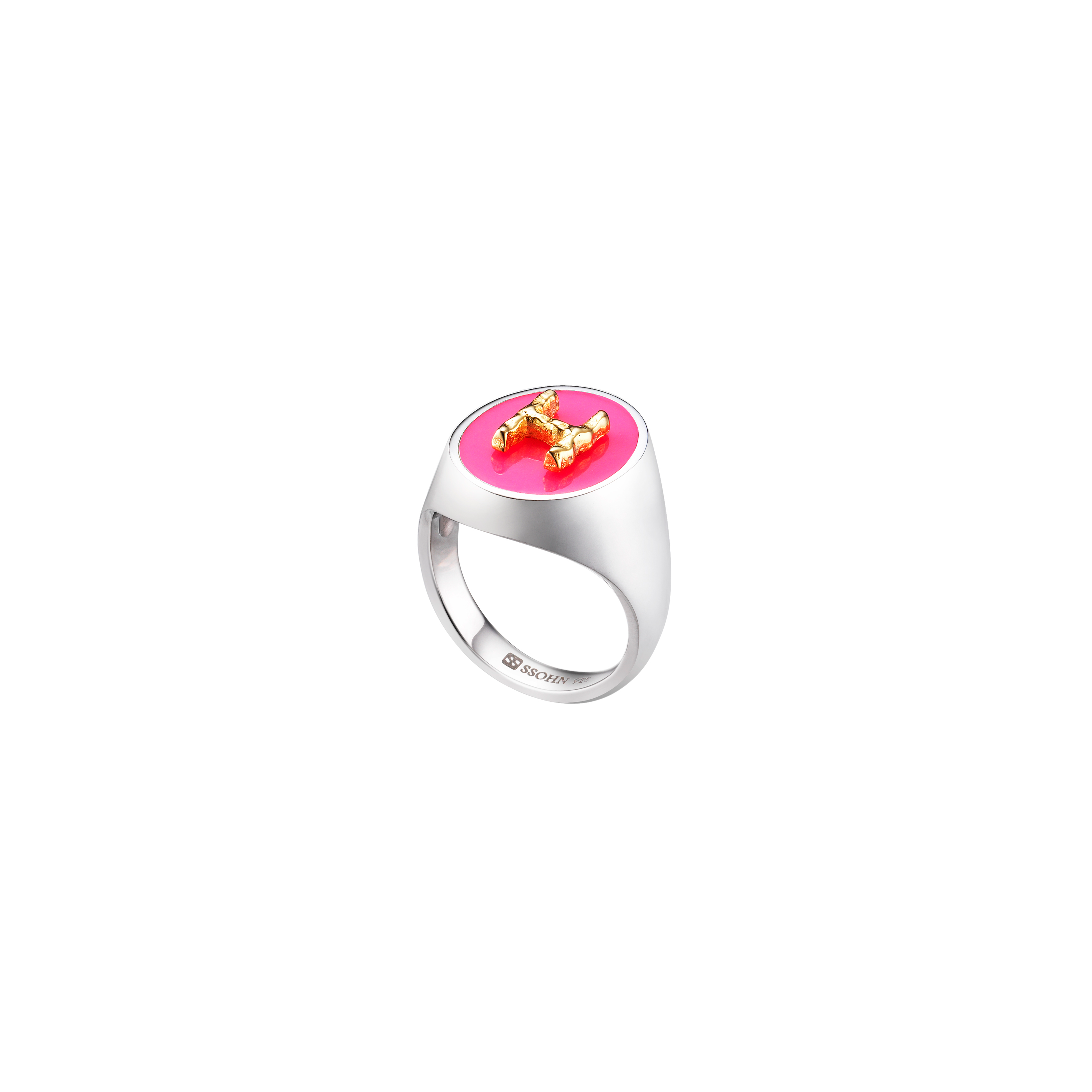 Silver Initial Ring / Epoxy