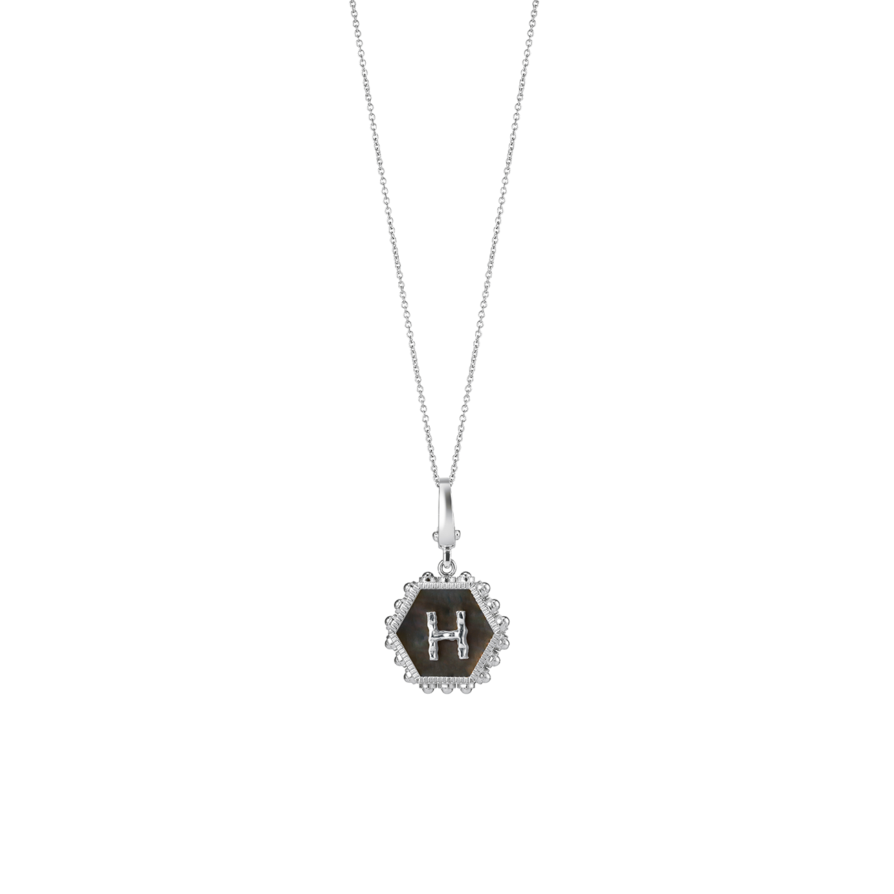 Hexagon Initial  Necklace