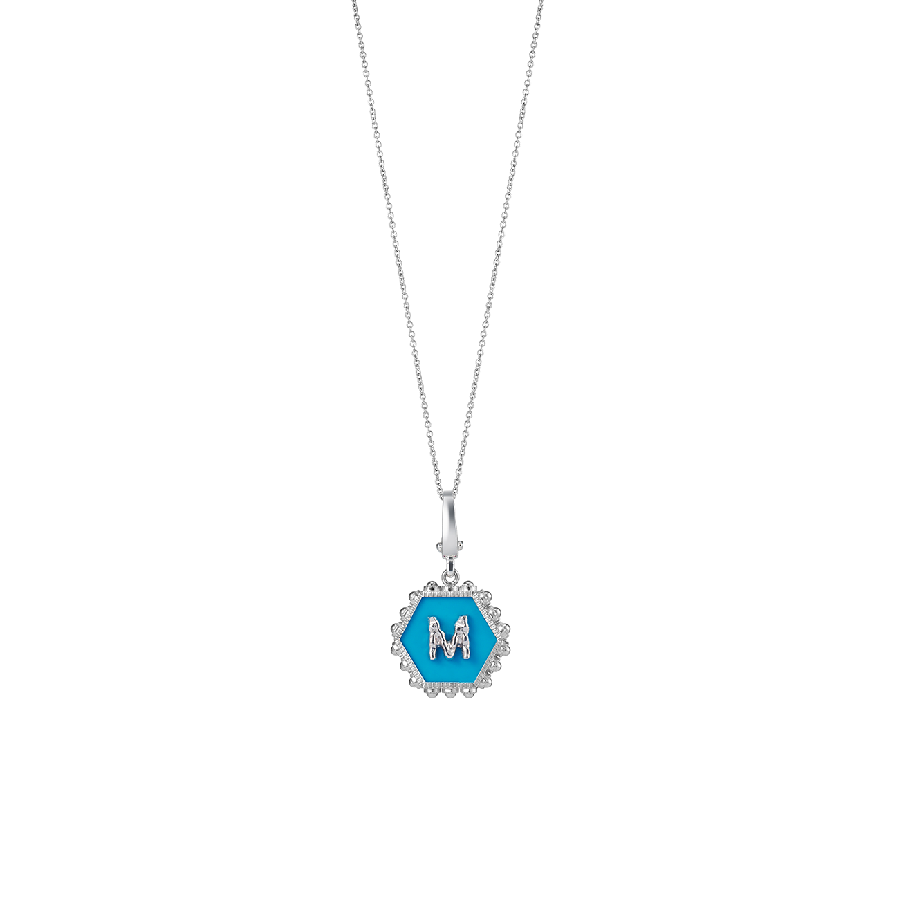 Hexagon Initial  Necklace