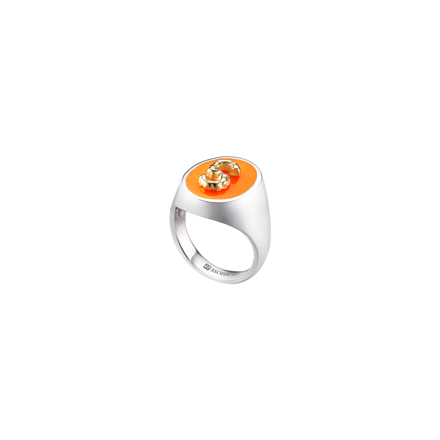 Silver Initial Ring / Epoxy