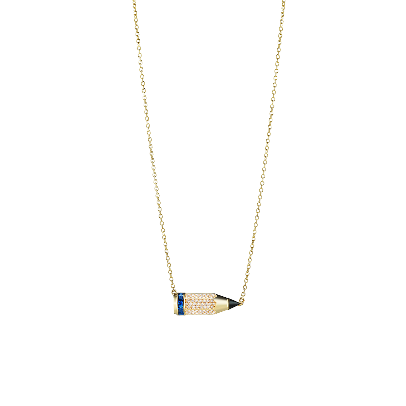 Blue Sapphire Diamond Be The Pencil Necklace