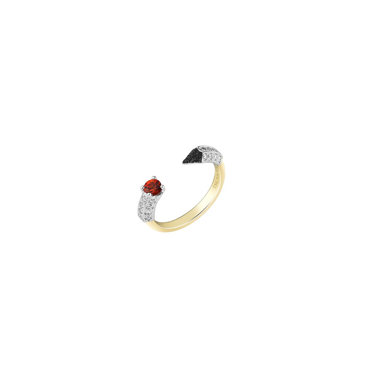 Red Sapphire Pencil  Open Ring