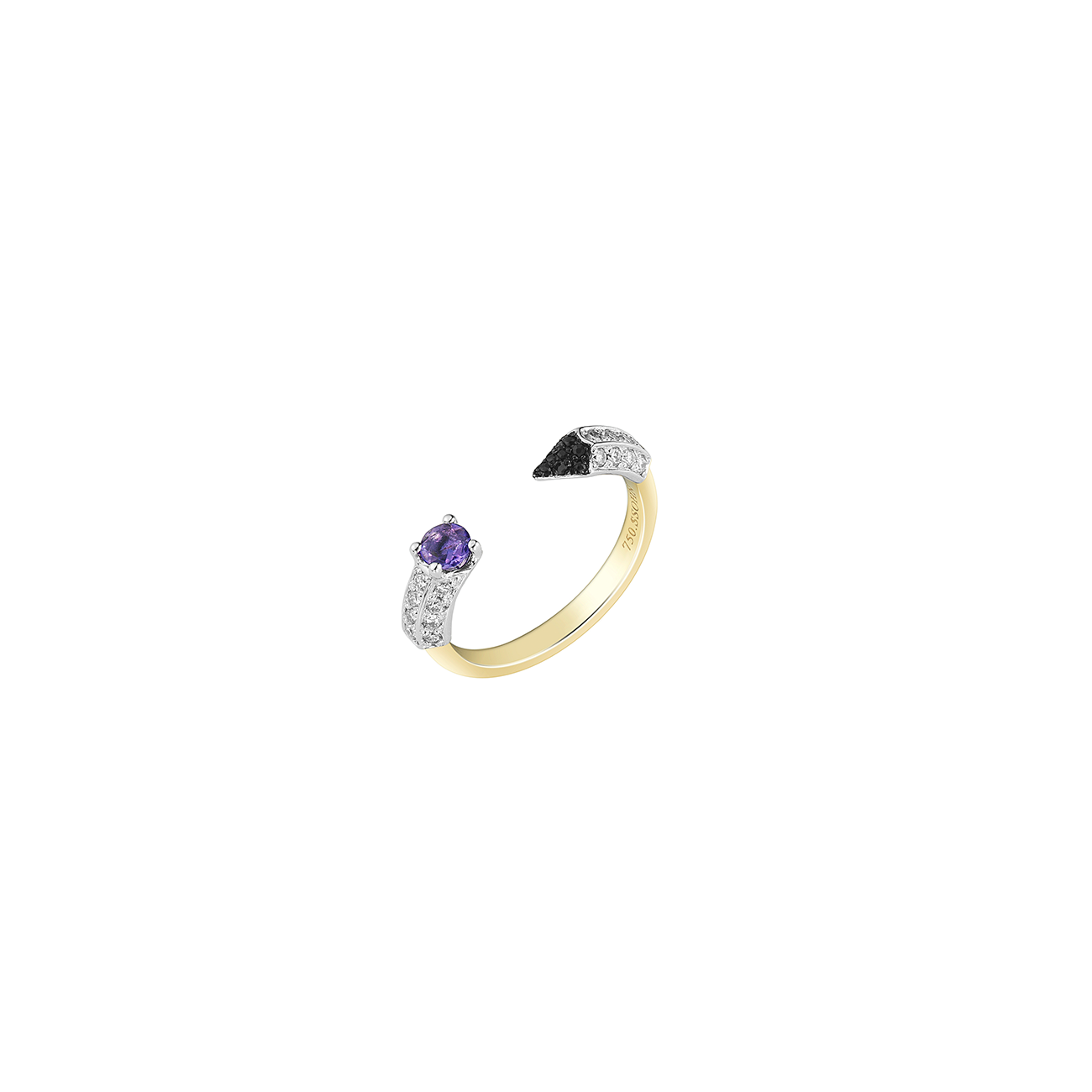 Amethyst Pencil Open Ring