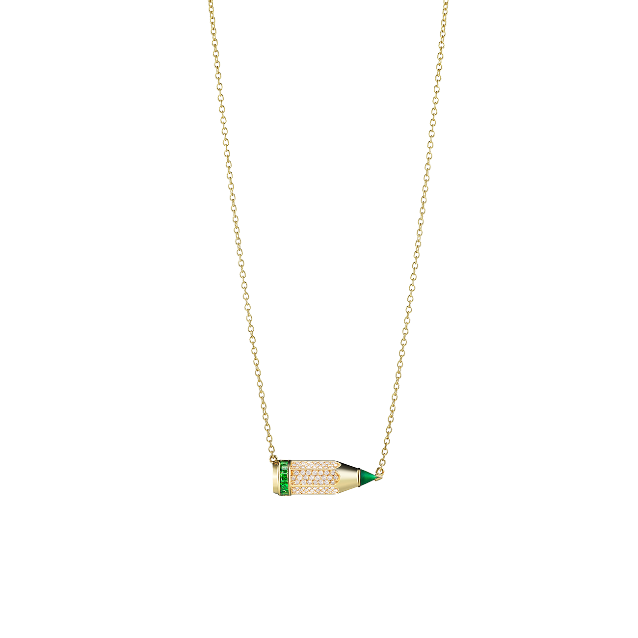 Tsavorites Diamond Be The Pencil Necklace