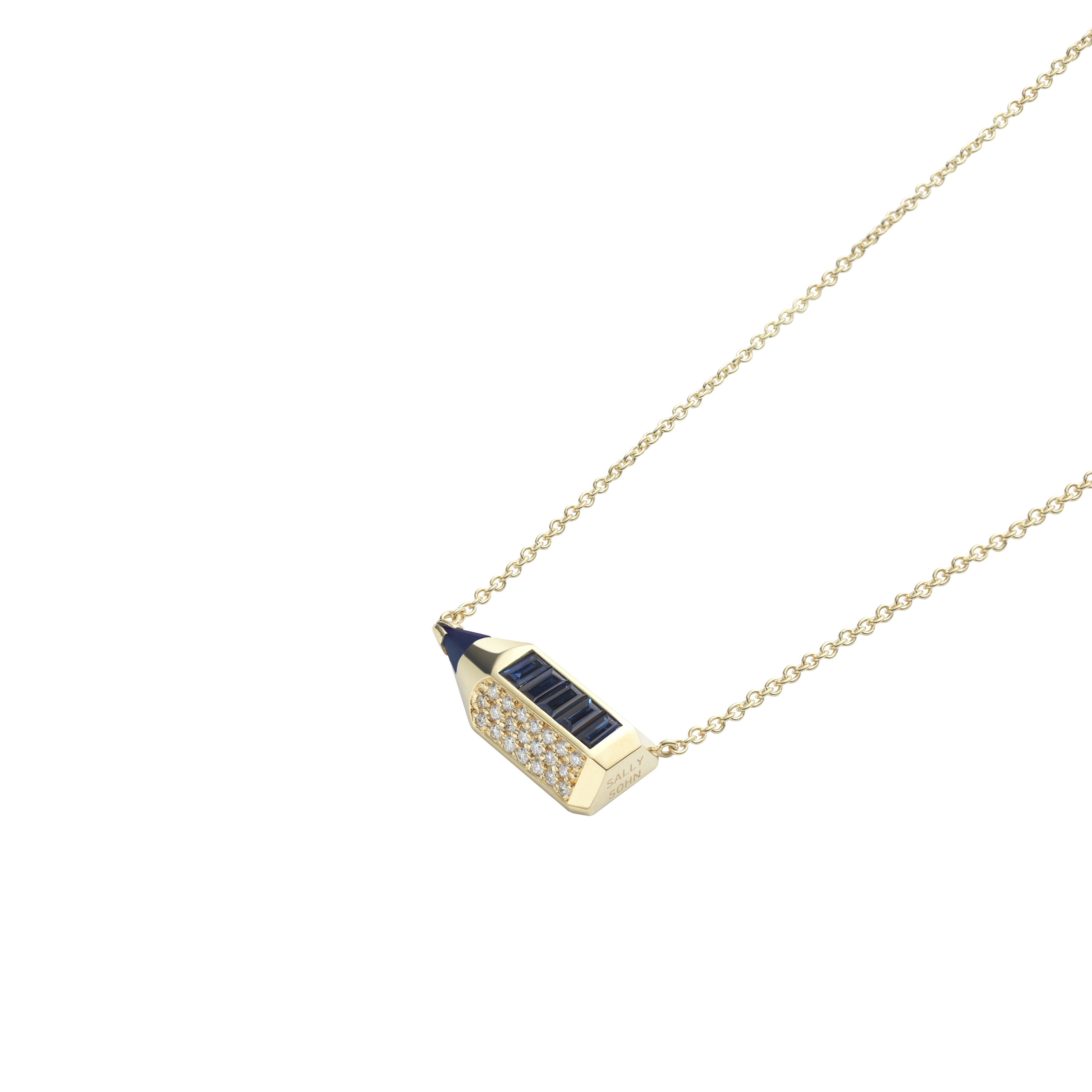 Pencil Plump Necklace / Blue Sapphire