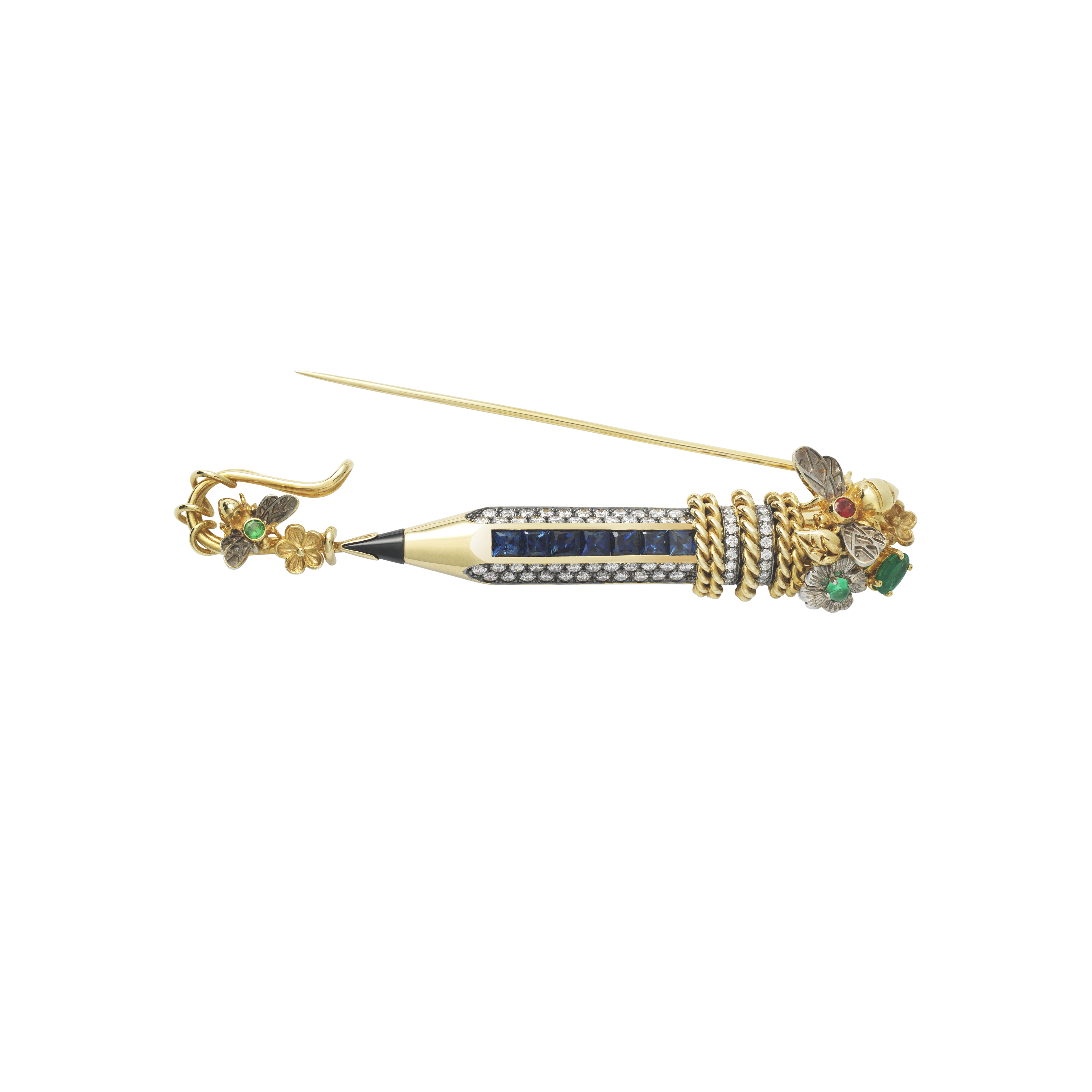 Pencil Brooch / Blue Sapphire