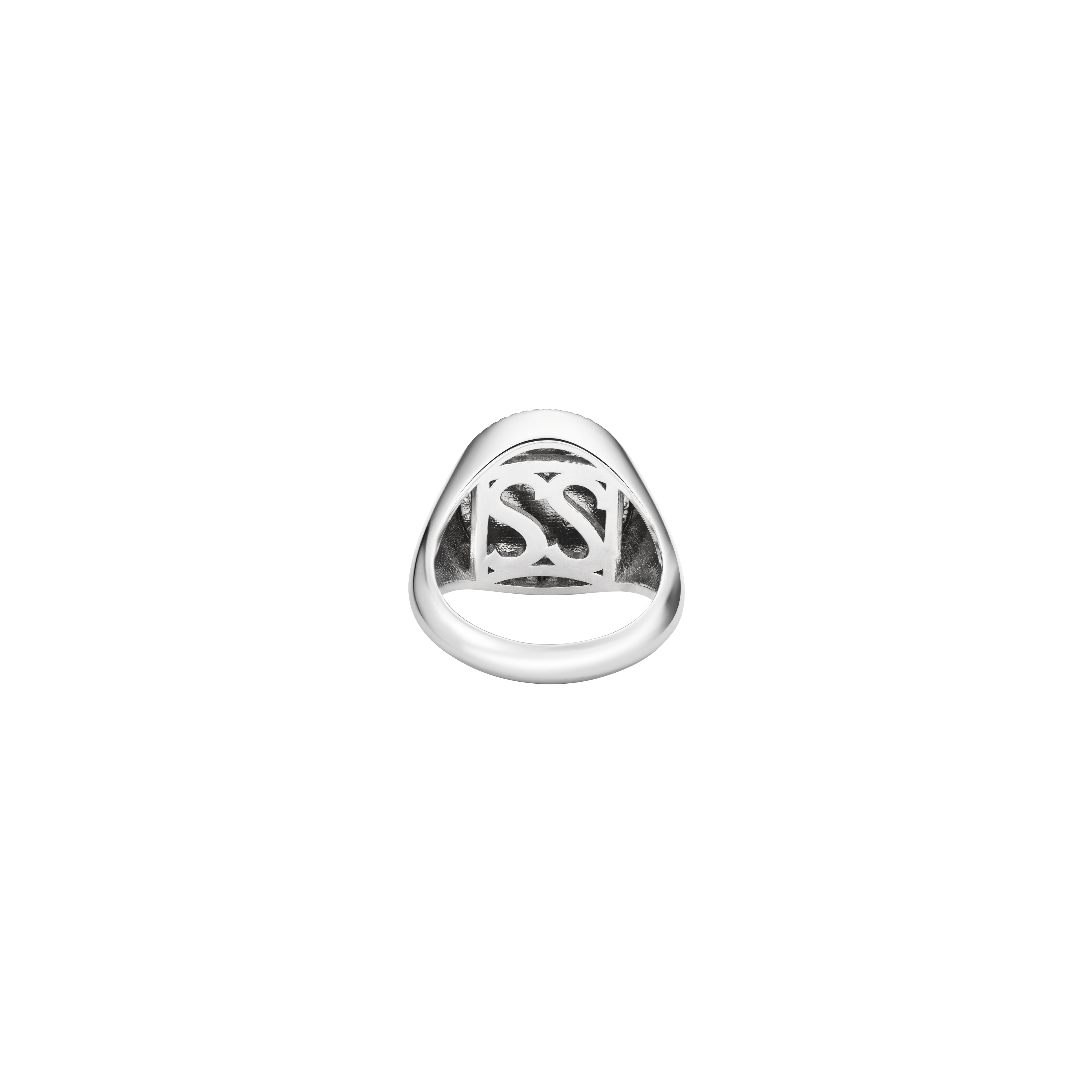 Silver Initial Setting Ring / LAB, Epoxy