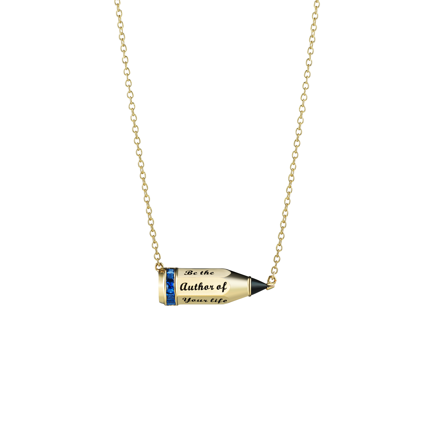 Pencil 'Be The' Necklace / Blue Sapphire