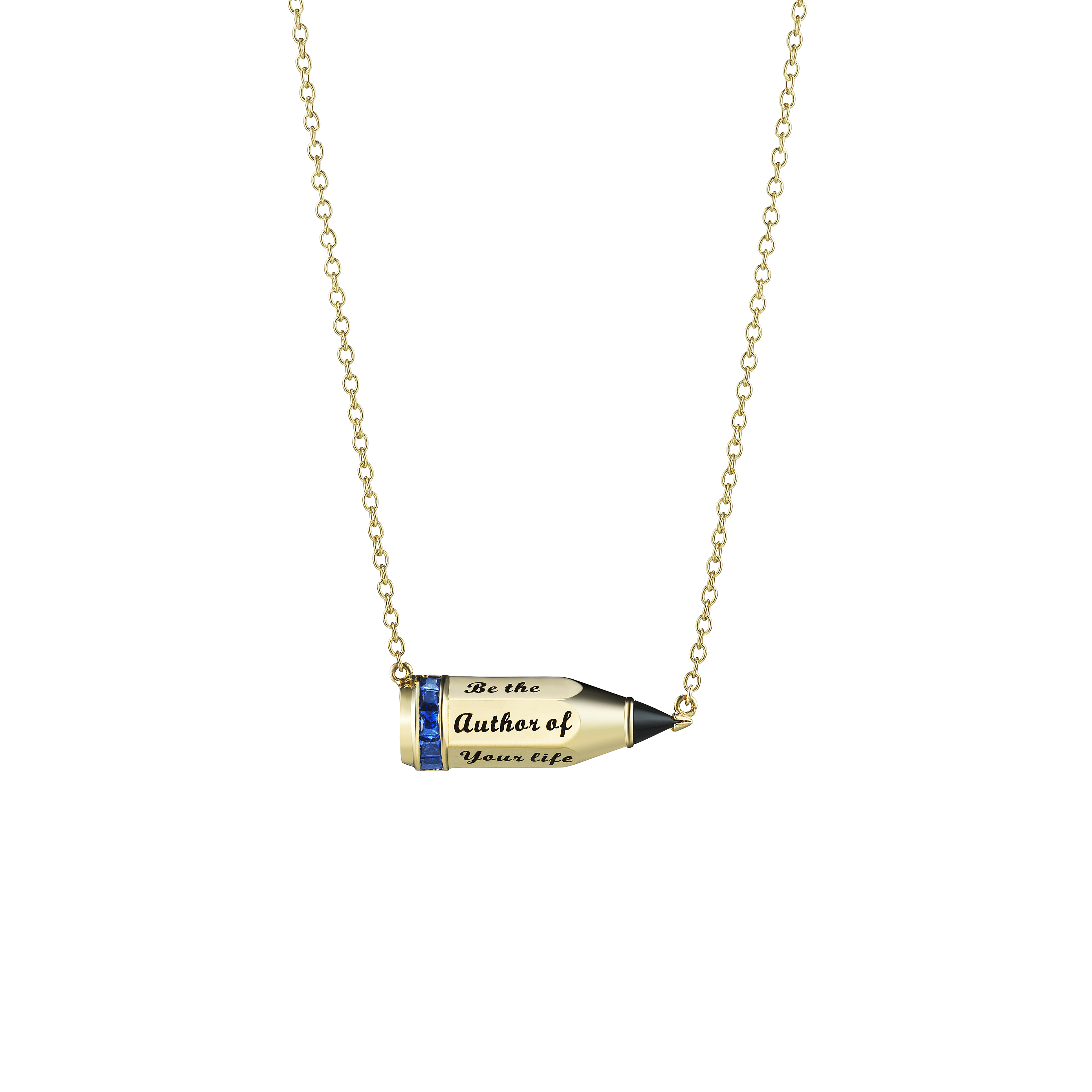 Pencil 'Be The' Necklace / Blue Sapphire