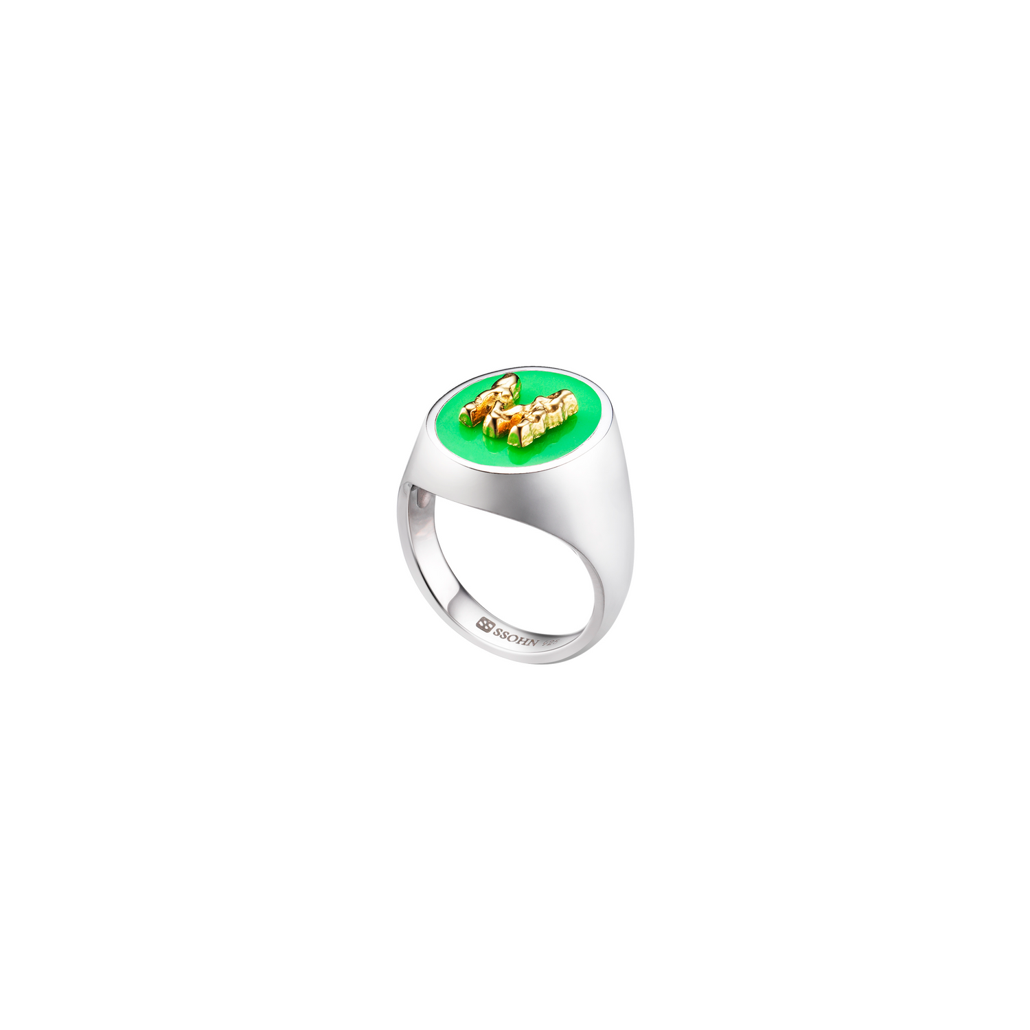 Silver Initial Ring / Epoxy