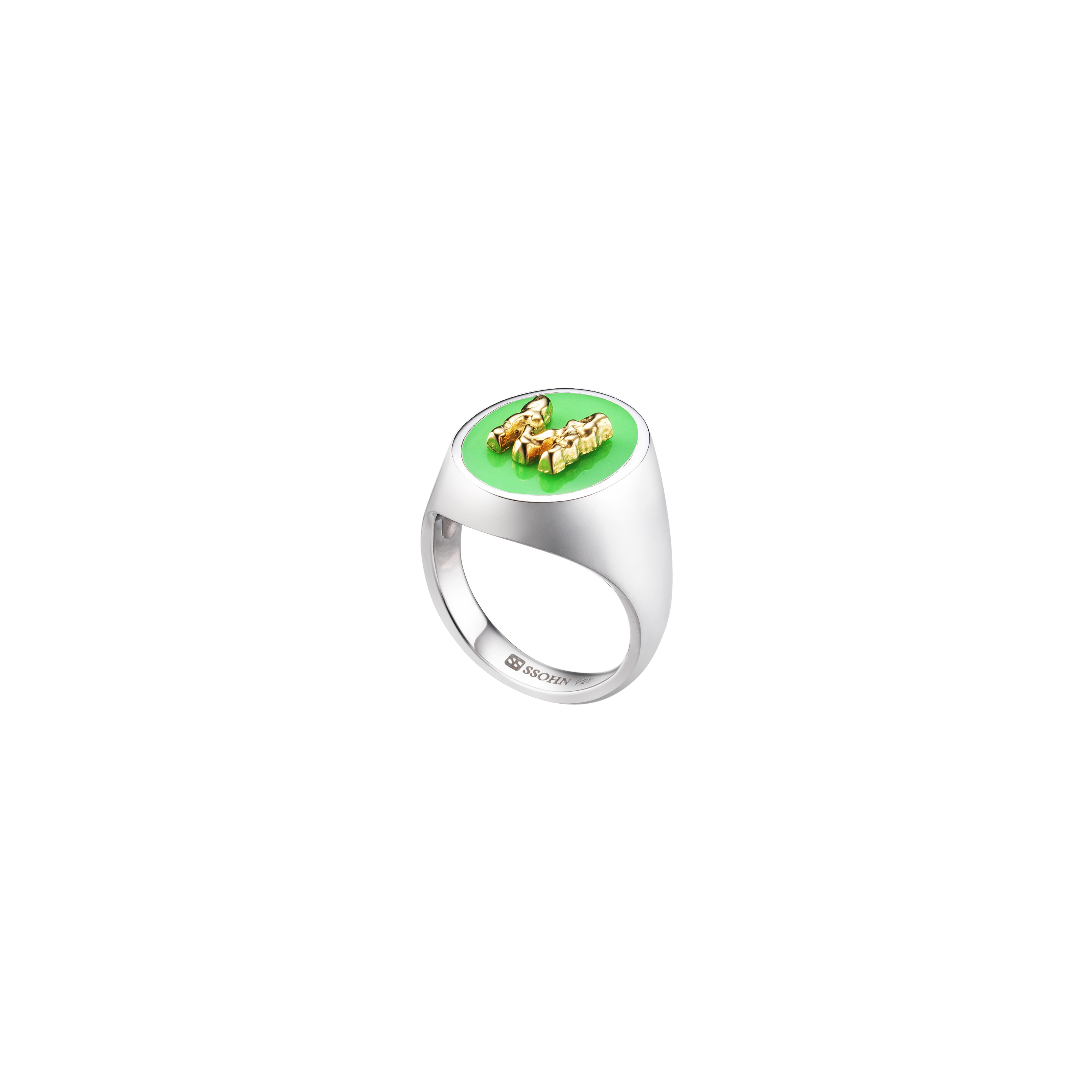 Silver Initial Ring / Epoxy