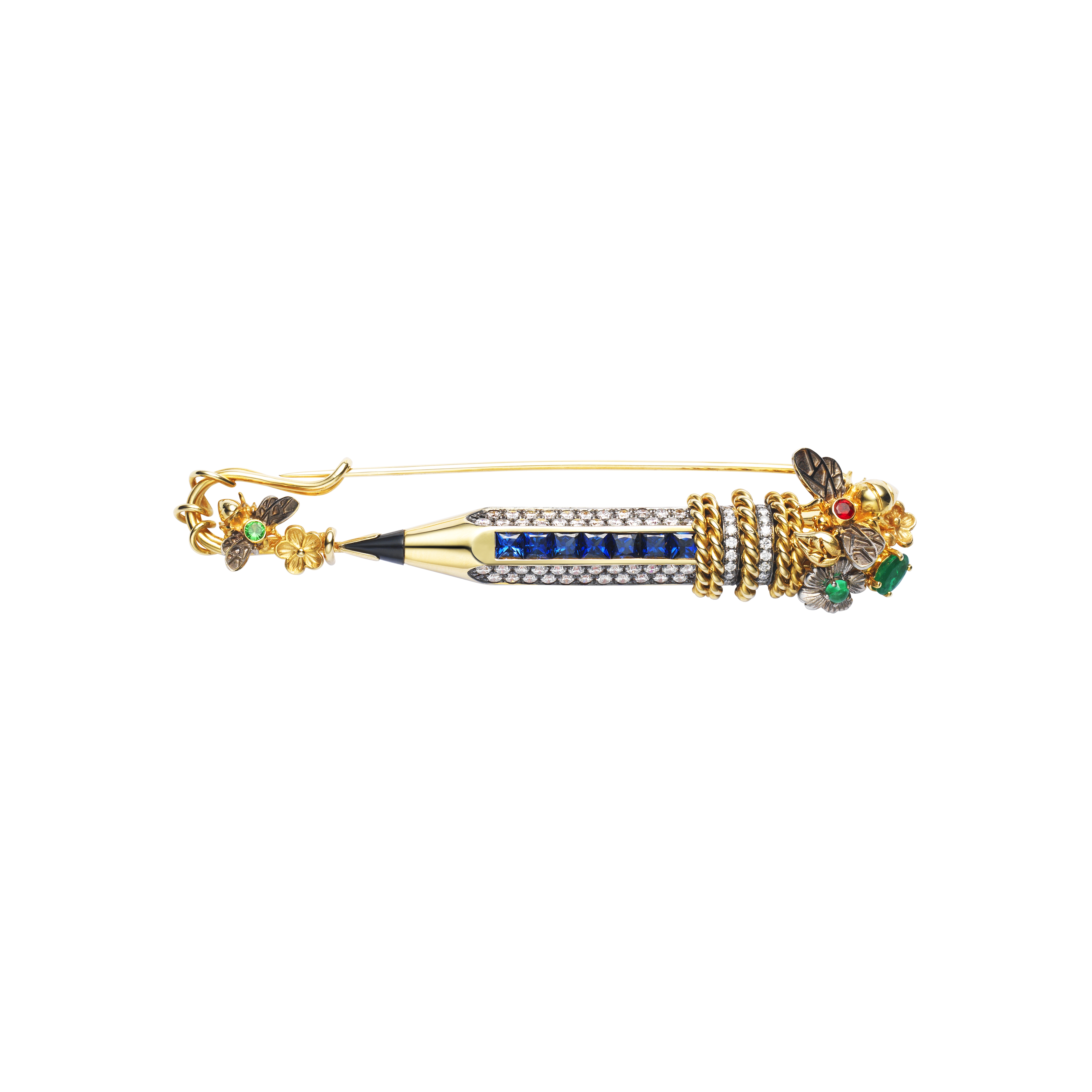 Pencil Brooch / Blue Sapphire