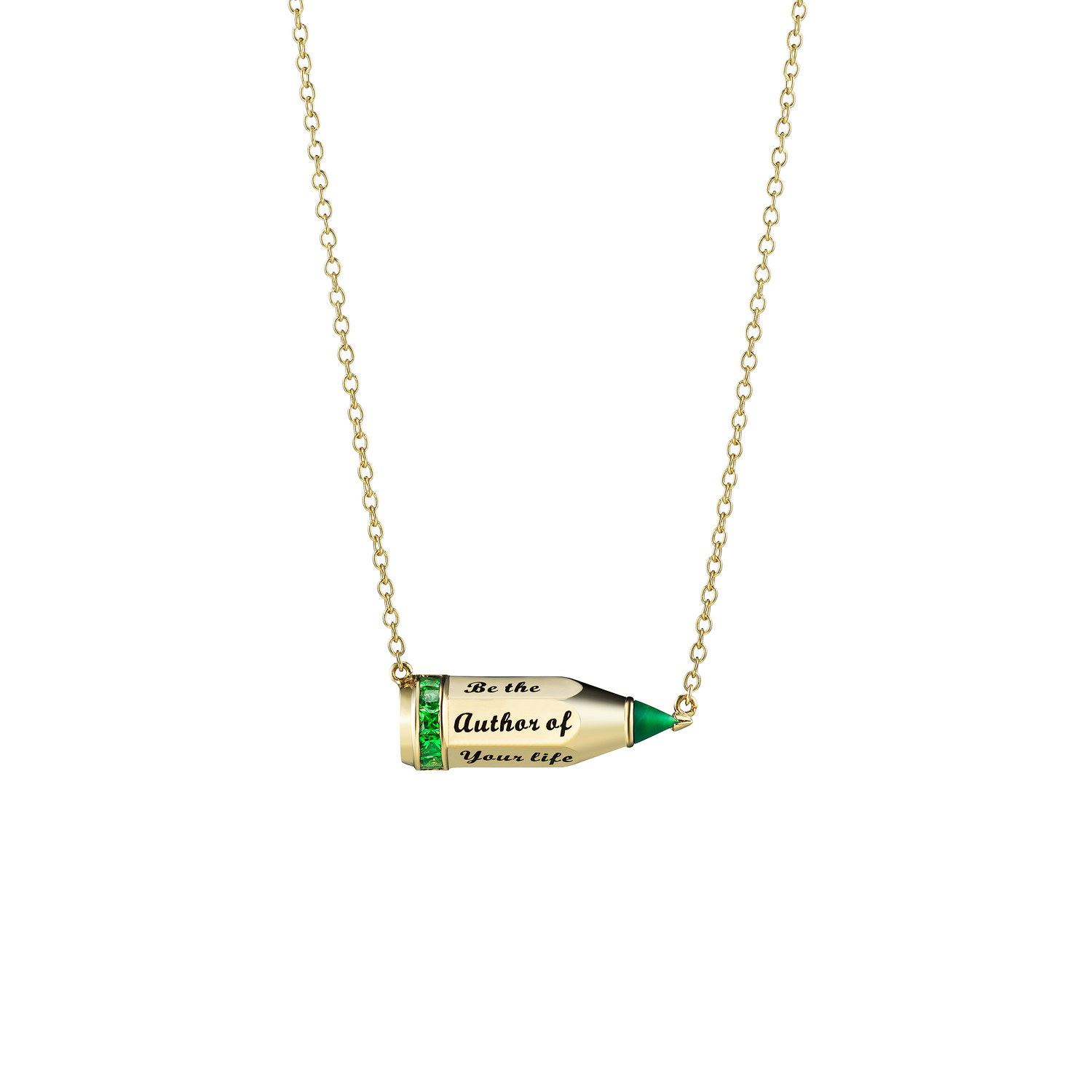 Pencil 'Be The' Necklace / Tsavorite