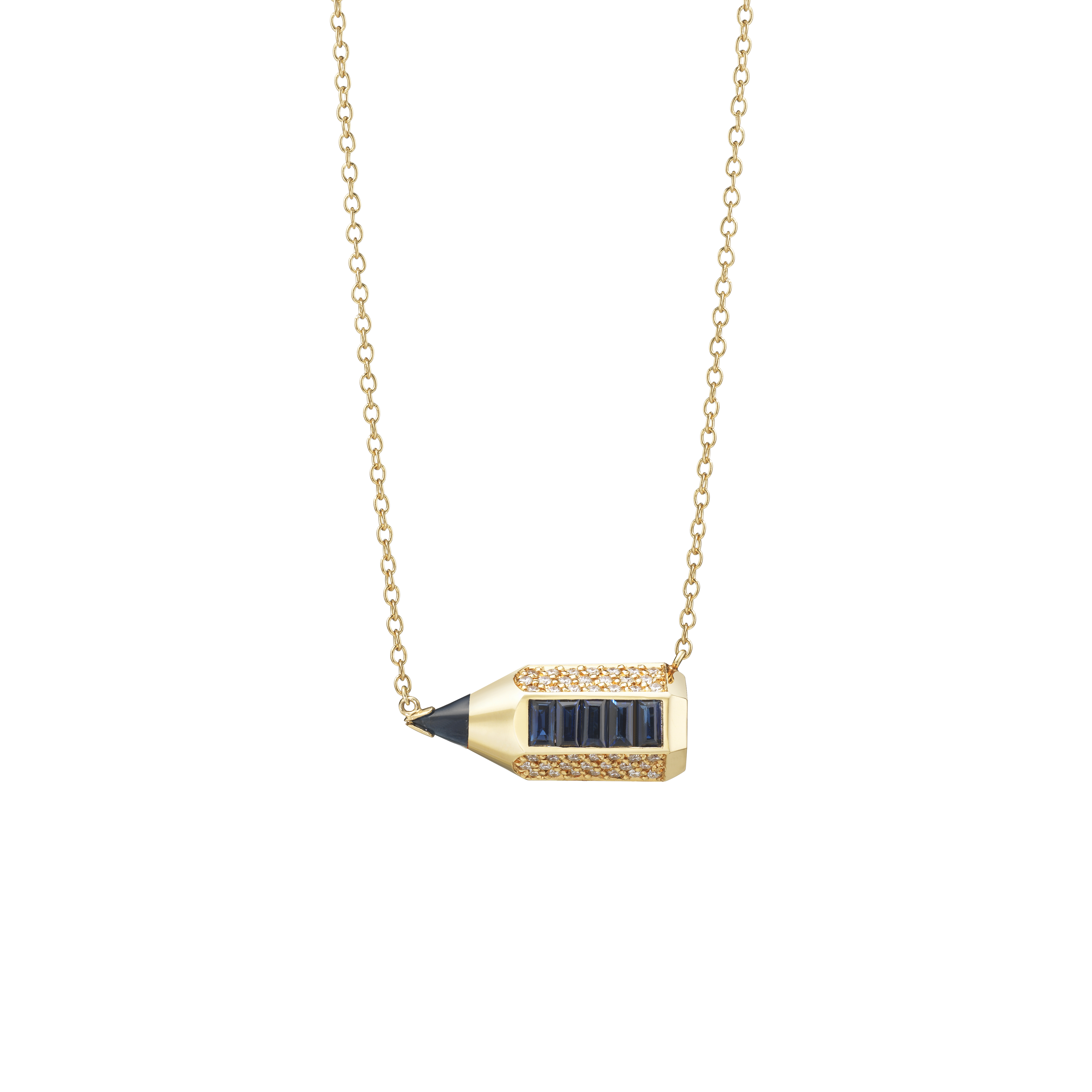 Pencil Plump Necklace / Blue Sapphire