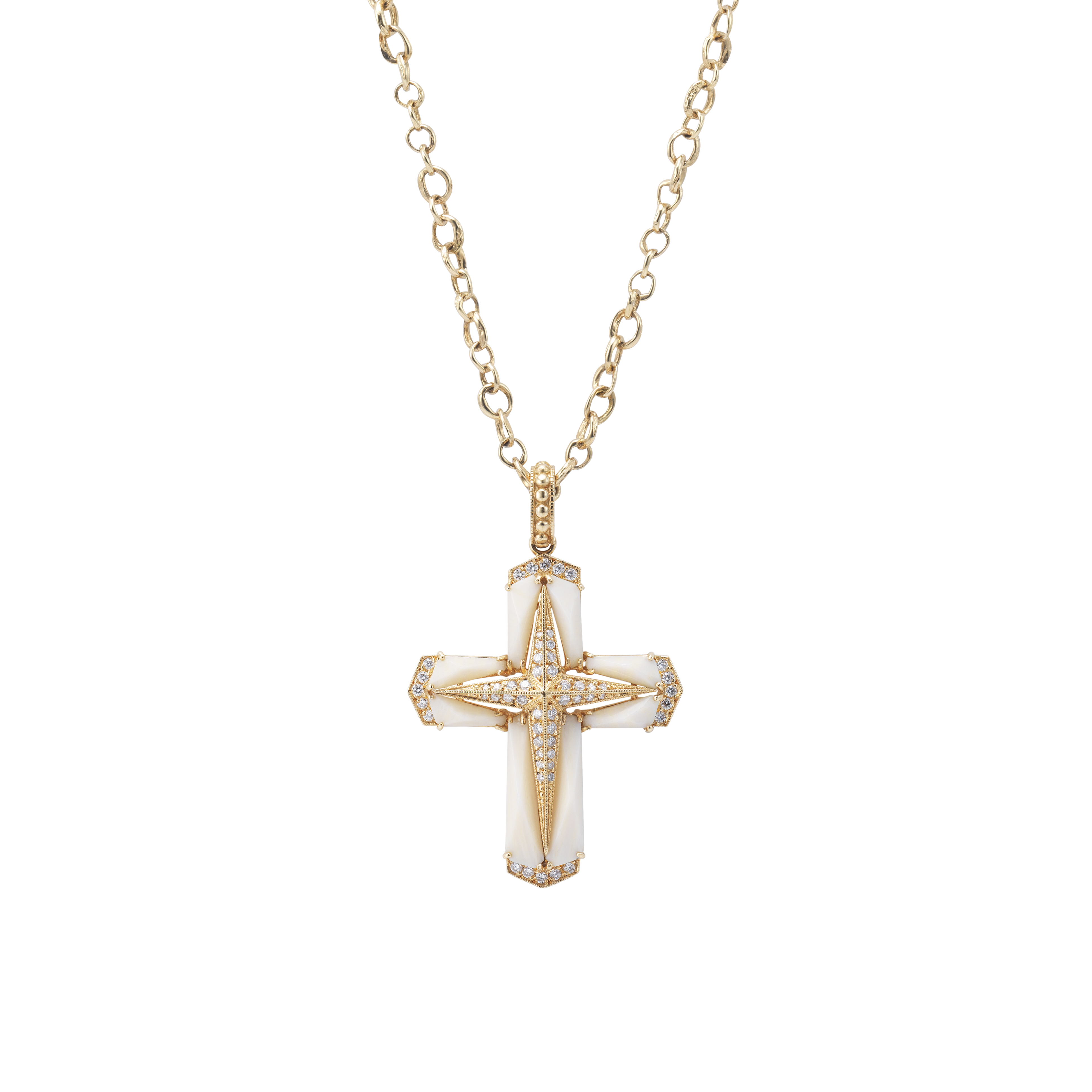 Cross Stellate Necklace / Buffalo Horn