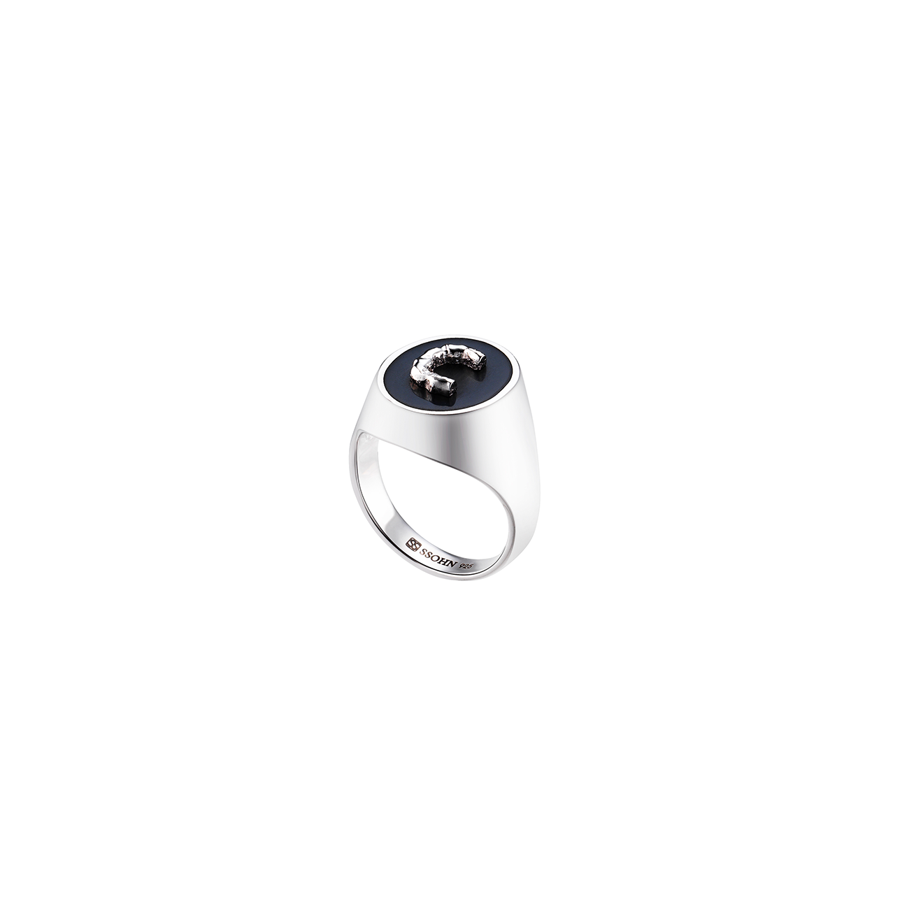 Silver Initial Ring(Small)