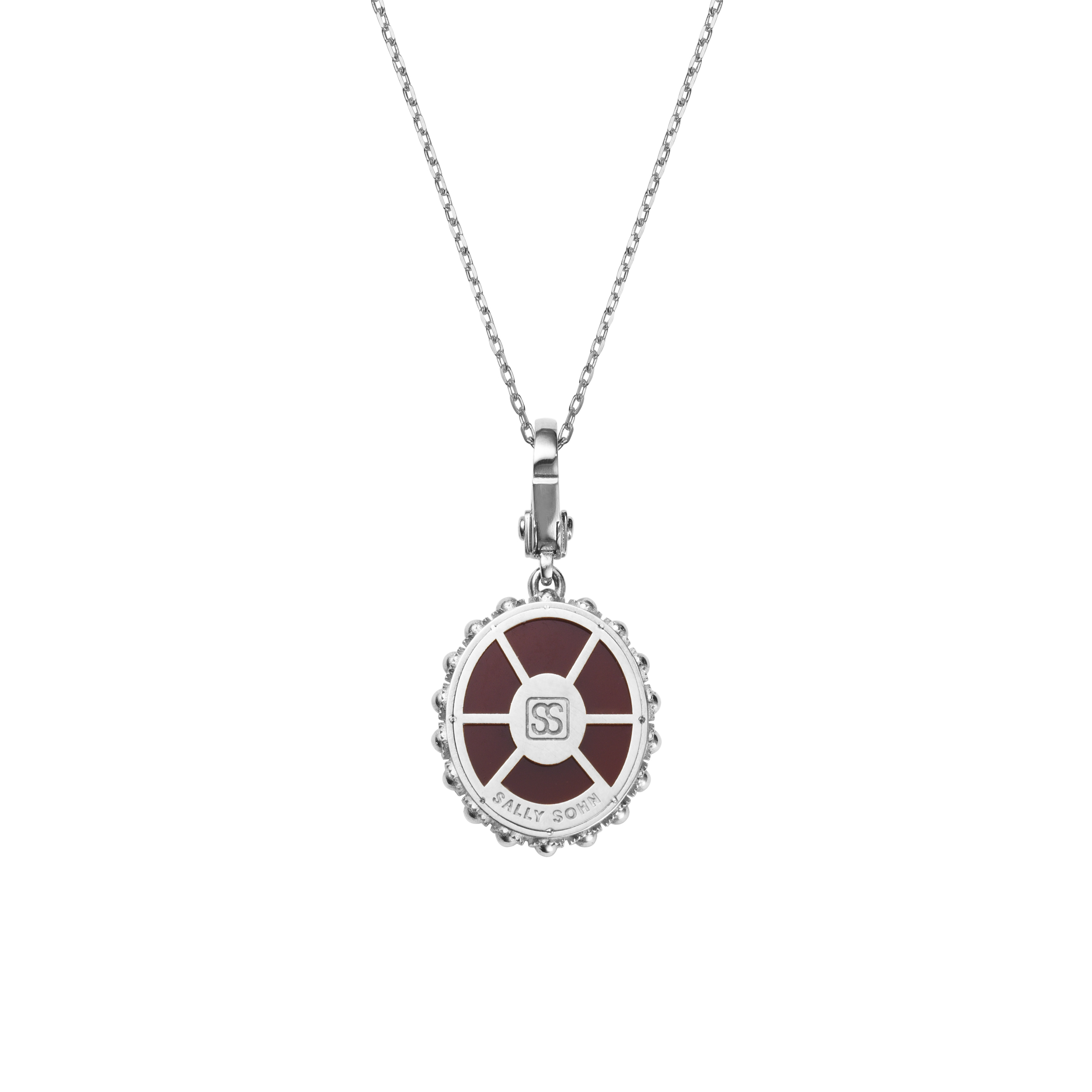 Oval Initial Necklace / Carnelian