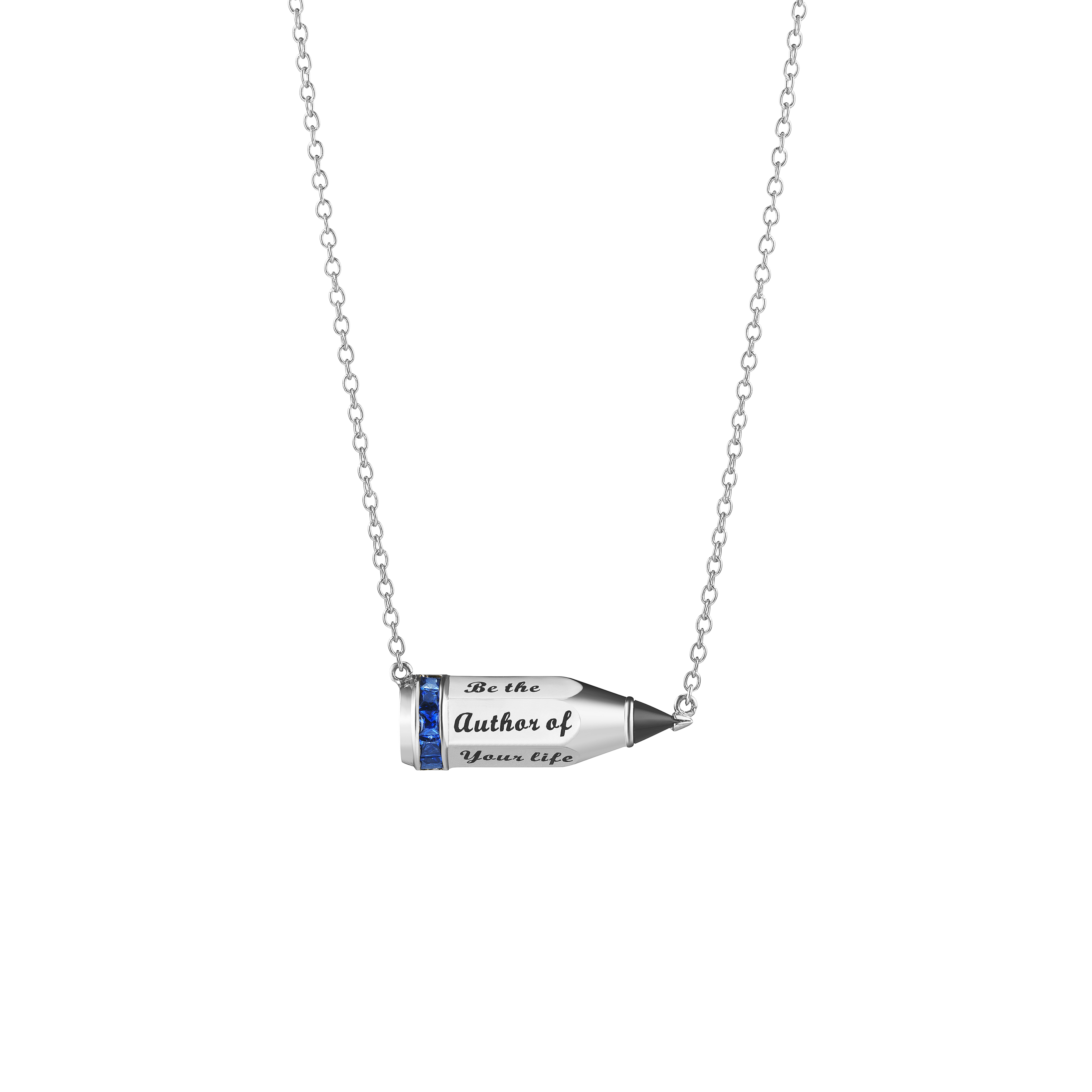 Pencil 'Be The' Necklace / Blue Sapphire
