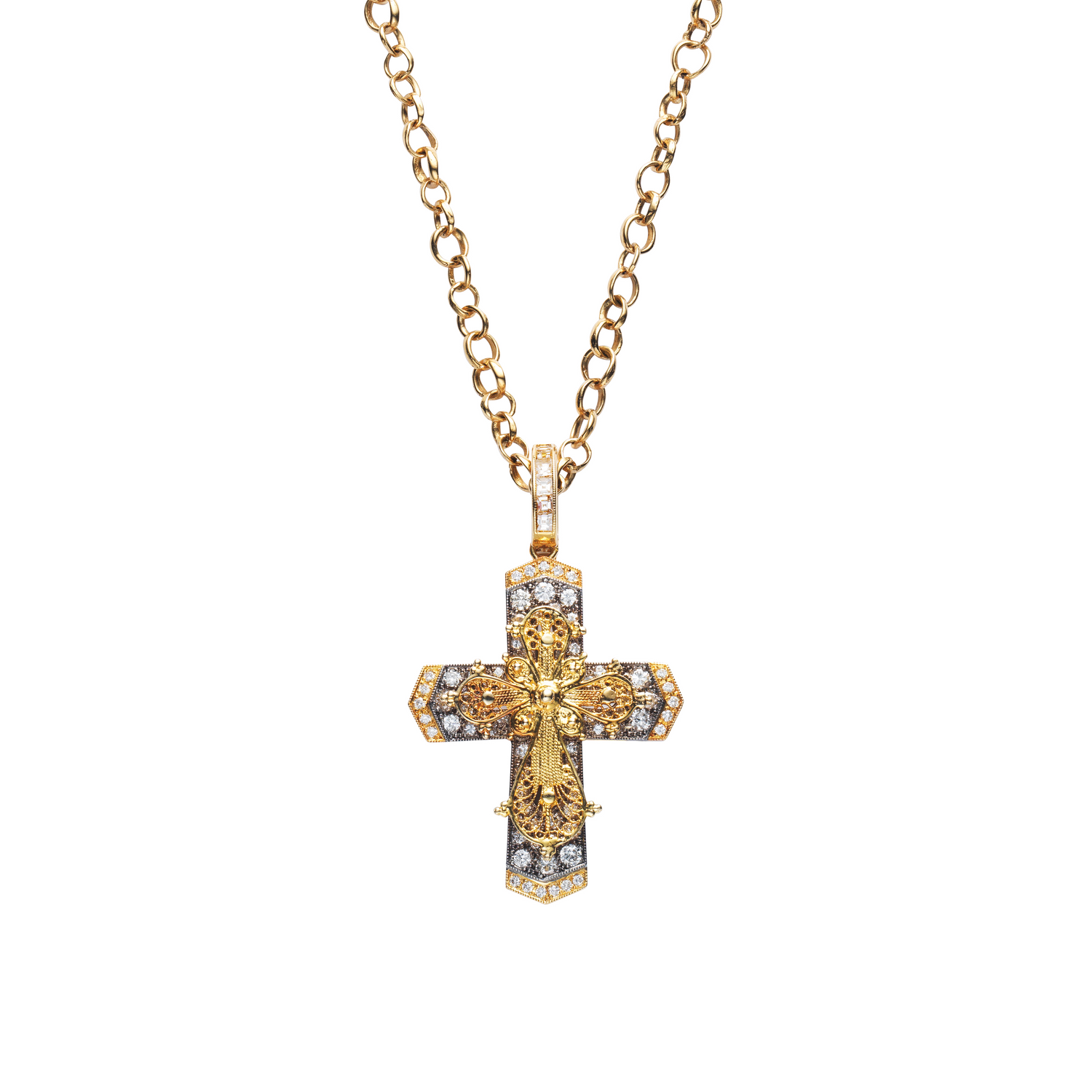Cross Layered Relic Necklace