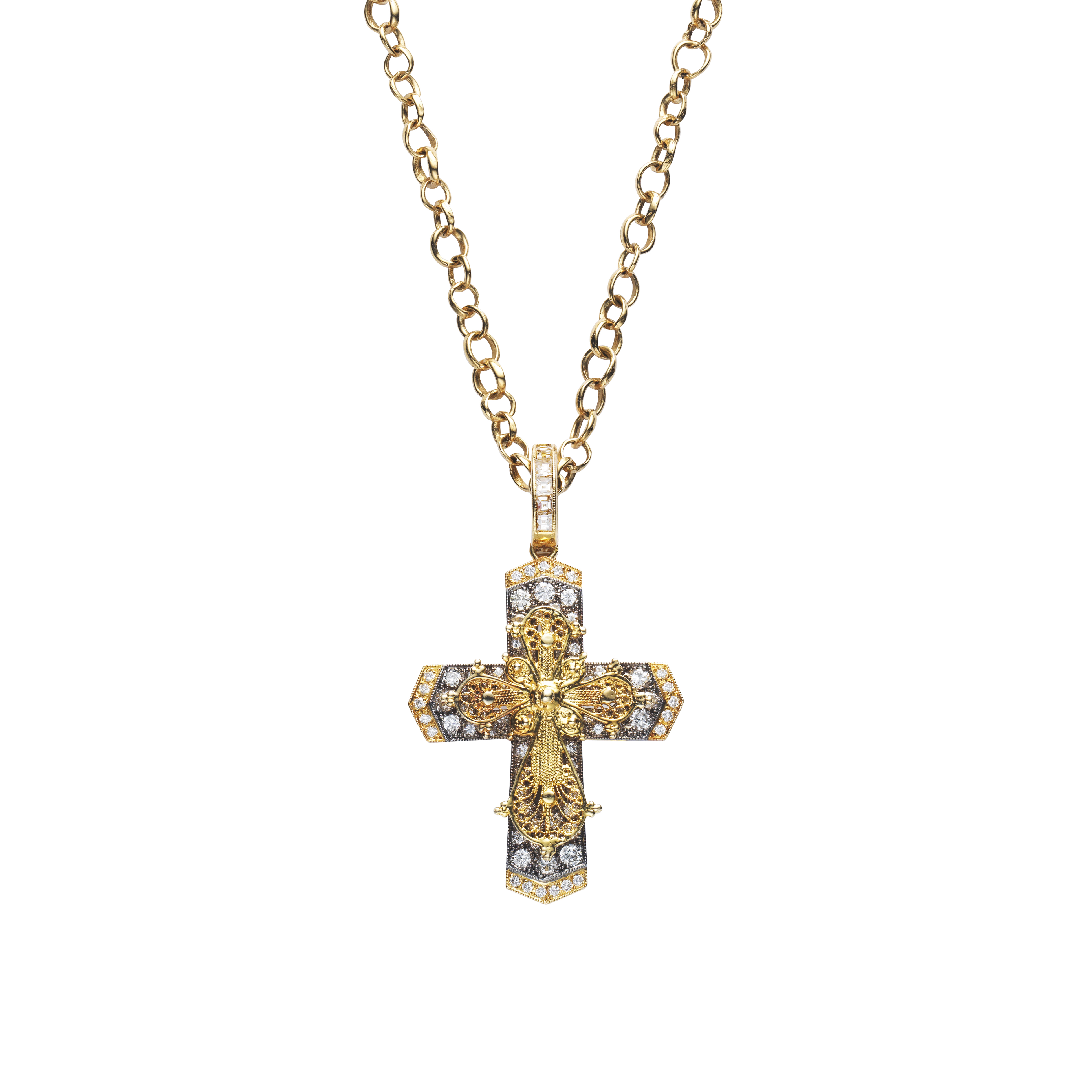 Cross Layered Relic Necklace