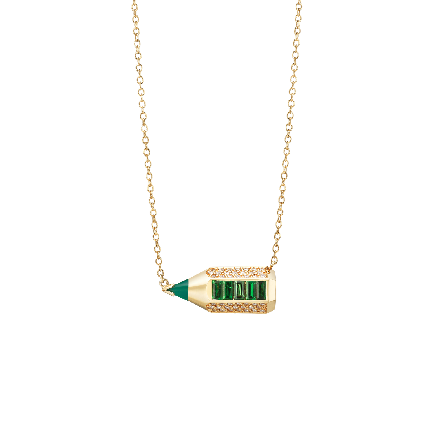 Pencil Plump Necklace / Tsavorite
