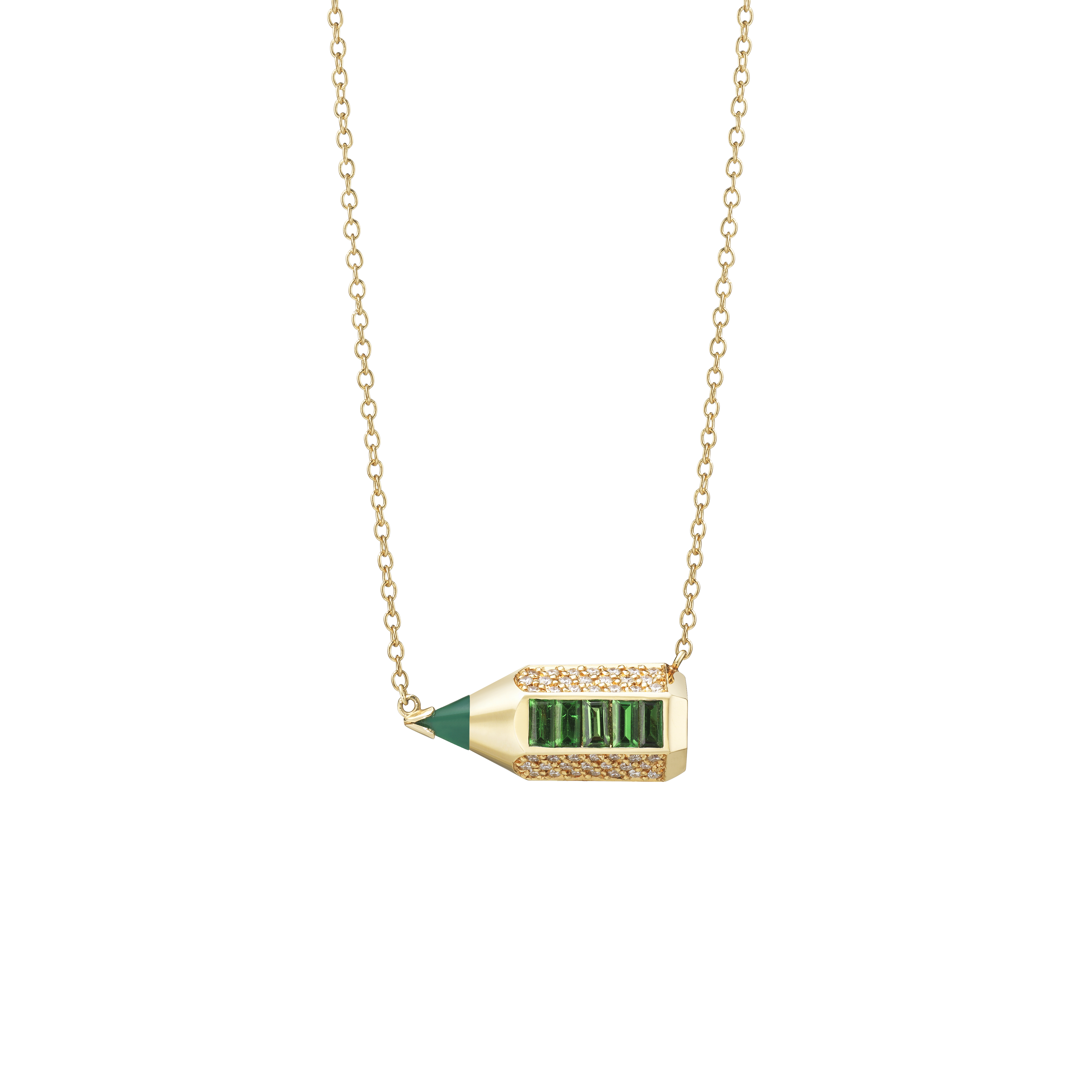 Pencil Plump Necklace / Tsavorite