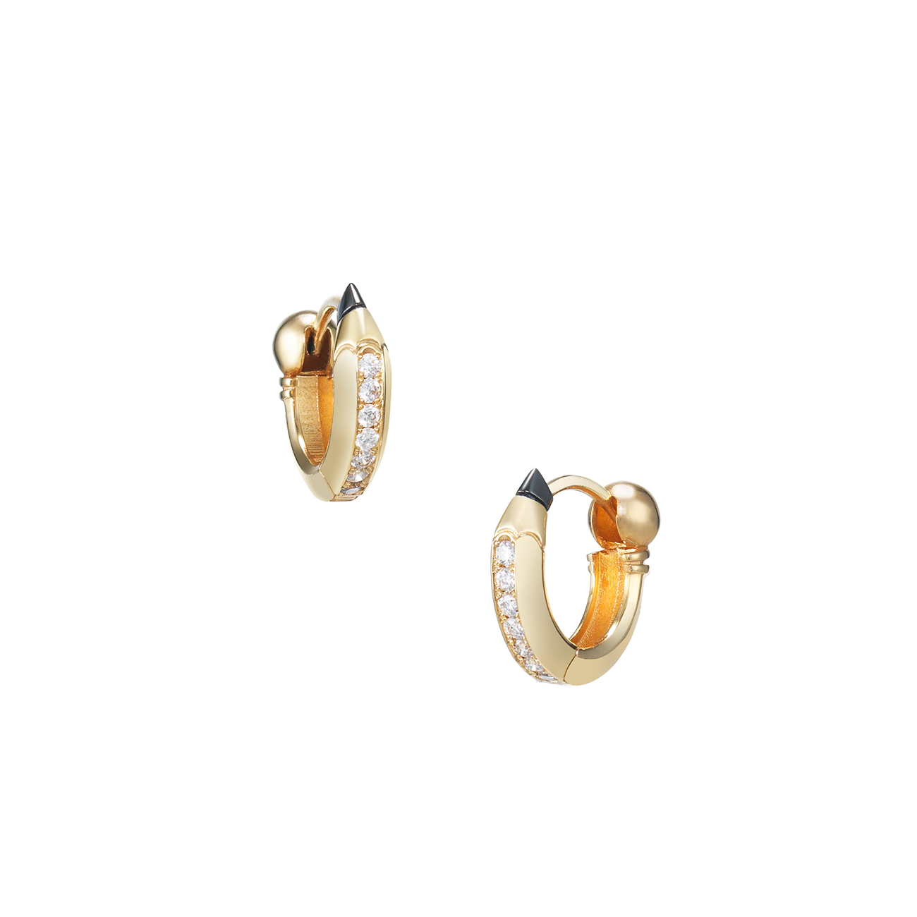 Diamond Pencil Hoop  Earrings
