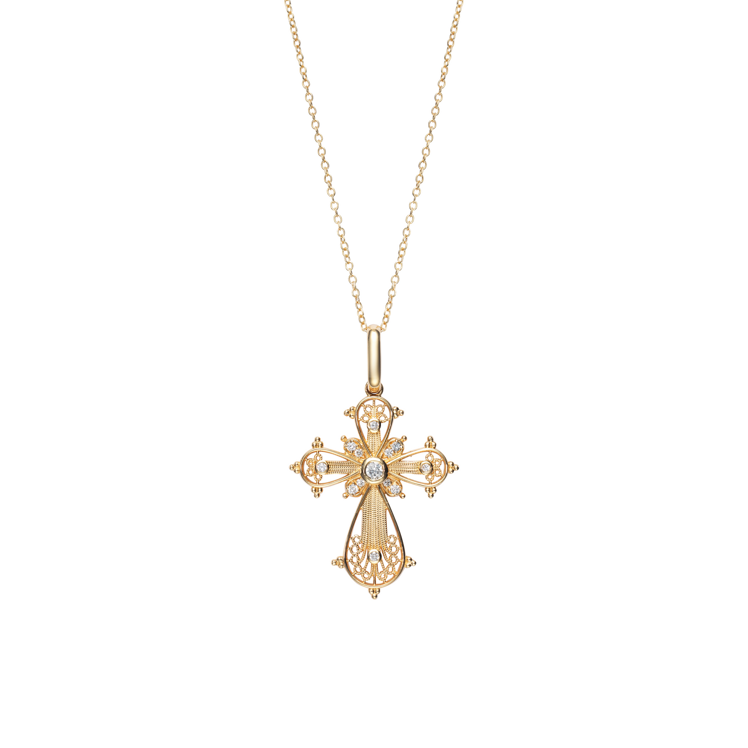Cross Filigree Necklace / LAB